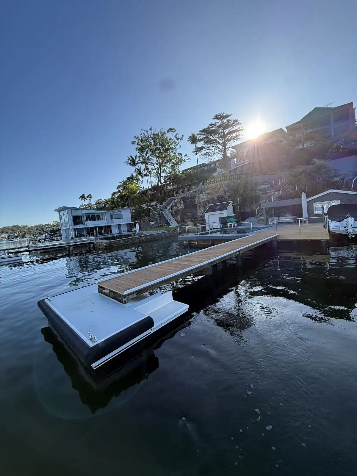 Storm-damaged jetty awaiting assessment and repair